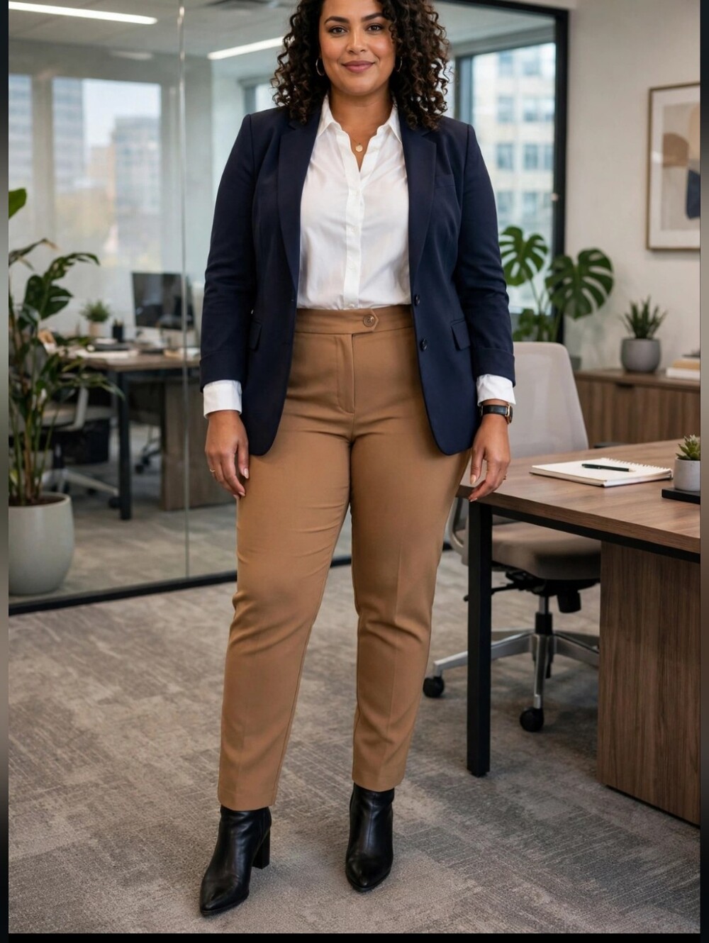 High rise Tan dress pants